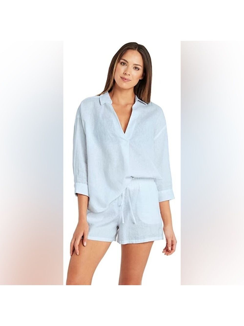Sea Level Tidal Linen Kyoto Shirt Coverup
 - large - NWT Designer tunic